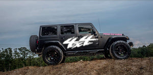 Jeep jk side 4x4 2 color combo decal set kit. Many color combos available