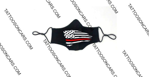American flag red line logo american safety face mask covering