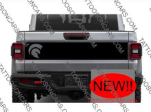 Load image into Gallery viewer, Jeep gladiator 2021 rear tailgate blkout decal set with spartan head
