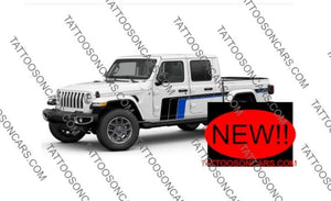 Jeep gladiator 2021 retro side stripe decal set.